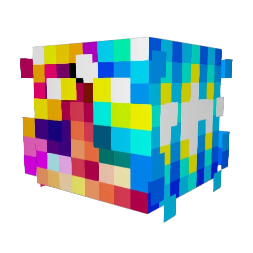 LaserLaxen Minecraft avatar head, 3D render