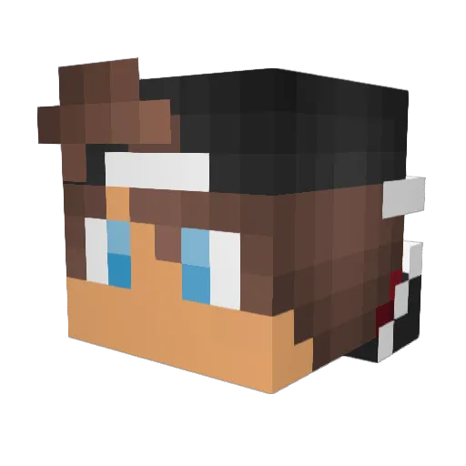 Laserfudge Minecraft avatar head, 3D render