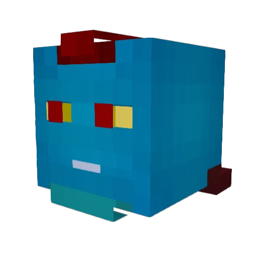 Laserlang Minecraft avatar head, 3D render