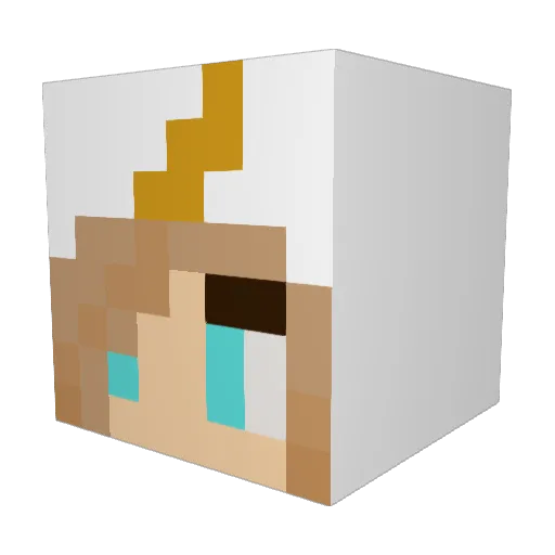 Laserleni Minecraft avatar head, 3D render