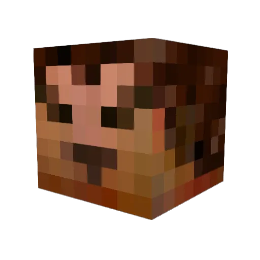 Laserpixel Minecraft avatar head, 3D render