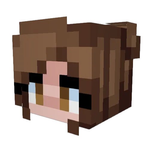 Lashio Minecraft avatar head, 3D render