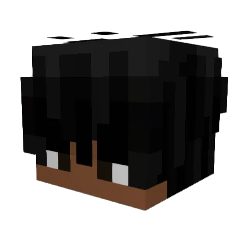 Lashless Minecraft avatar head, 3D render
