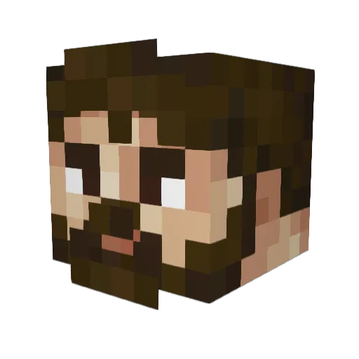 Lasimas Minecraft avatar head, 3D render
