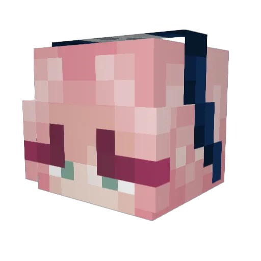 Lasimdan Minecraft avatar head, 3D render