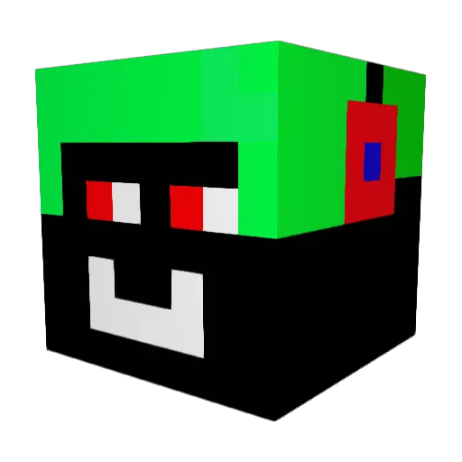 Lasisch Minecraft avatar head, 3D render