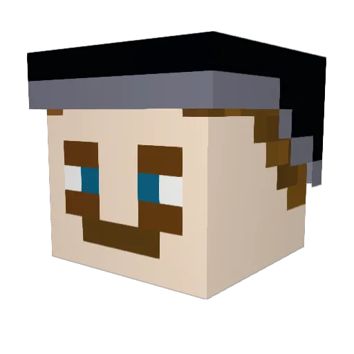 Lassecraft Minecraft avatar head, 3D render