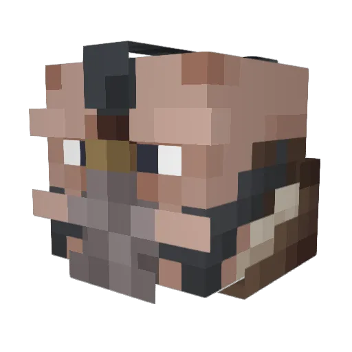 Lassesk Minecraft avatar head, 3D render