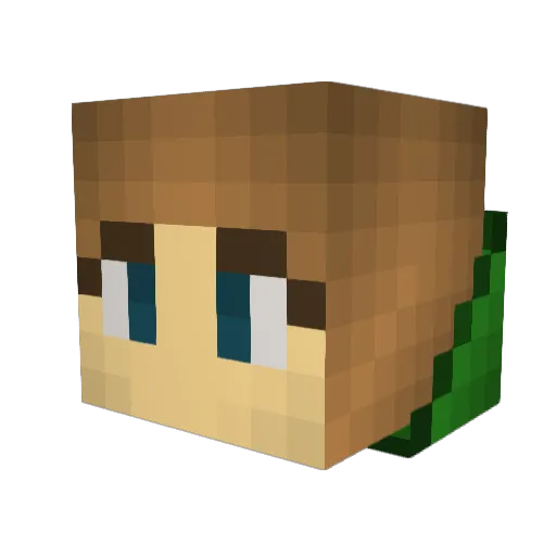 LastStraw Minecraft avatar head, 3D render