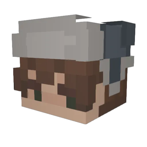 Lasvi Minecraft avatar head, 3D render