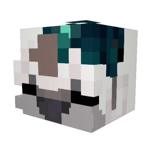 Late Minecraft avatar head, 3D render