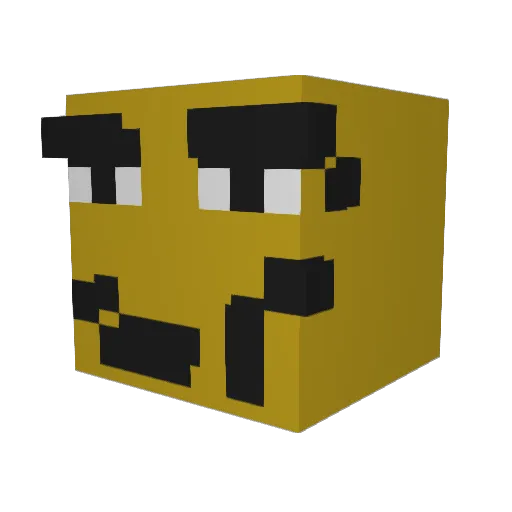 LateCartoon5870 Minecraft avatar head, 3D render