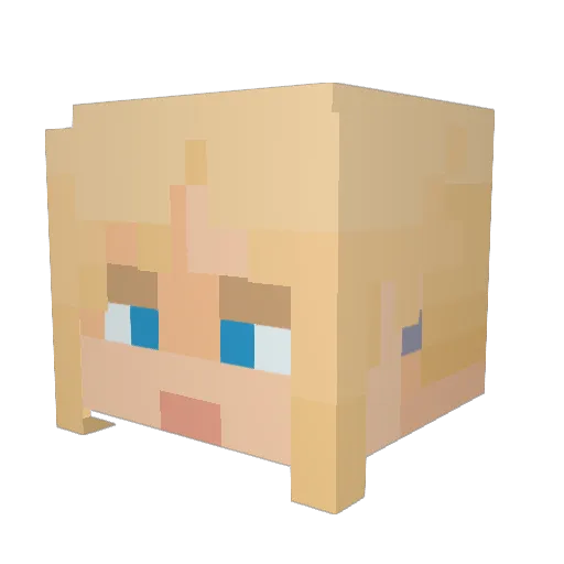LateForDinner_ Minecraft avatar head, 3D render