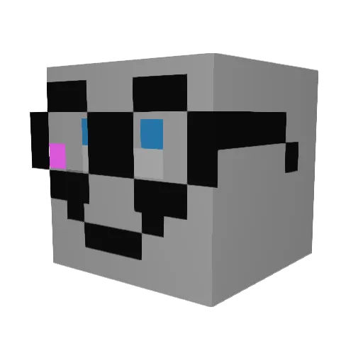 LateNightHuman Minecraft avatar head, 3D render