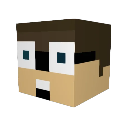 LateToGame Minecraft avatar head, 3D render