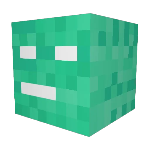 Late_4 Minecraft avatar head, 3D render