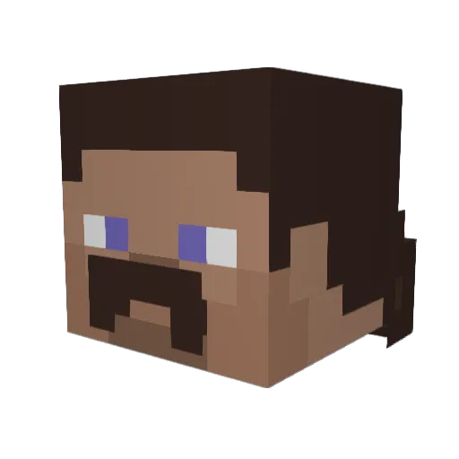 Latherall Minecraft avatar head, 3D render