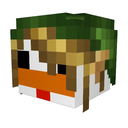 Latindisaster Minecraft avatar head, 3D render
