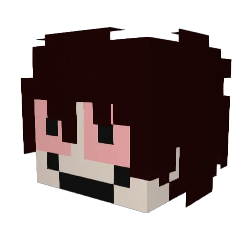 Latroq Minecraft avatar head, 3D render