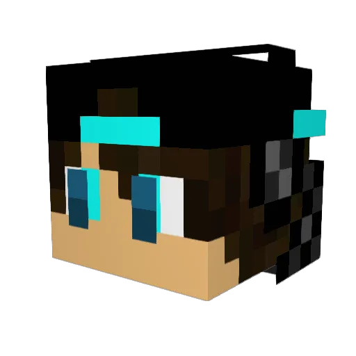 Latrus Minecraft avatar head, 3D render