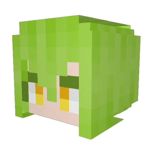 Latte40 Minecraft avatar head, 3D render