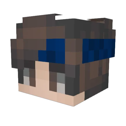 LattePlus Minecraft avatar head, 3D render