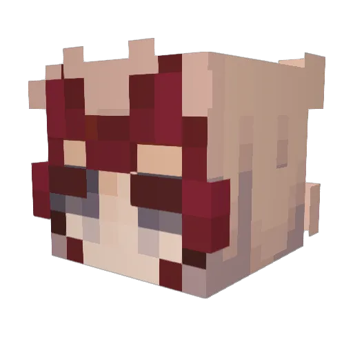Lattemariee Minecraft avatar head, 3D render