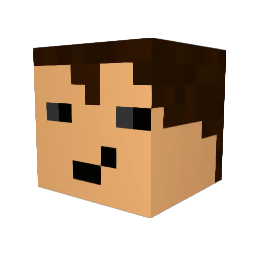 Latzerus Minecraft avatar head, 3D render