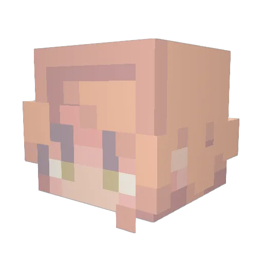 LauchStock17 Minecraft avatar head, 3D render
