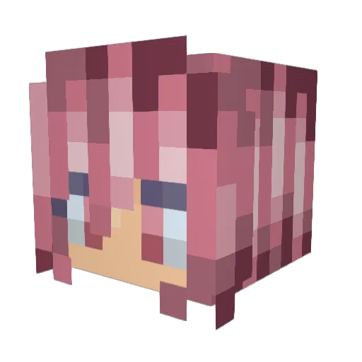 Laudimira Minecraft avatar head, 3D render