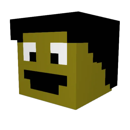 LaughingCar Minecraft avatar head, 3D render