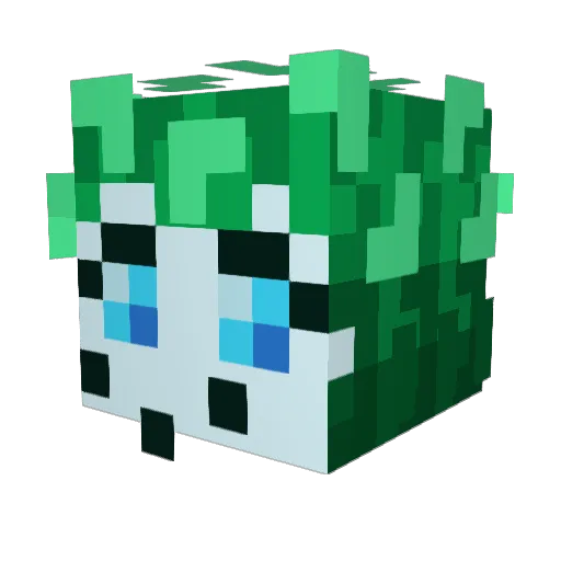 Laugic Minecraft avatar head, 3D render