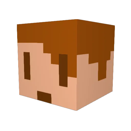 Lauhau Minecraft avatar head, 3D render
