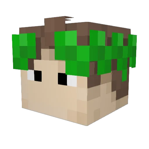 Laul1kK Minecraft avatar head, 3D render