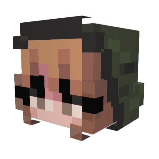 LauraHonk Minecraft avatar head, 3D render