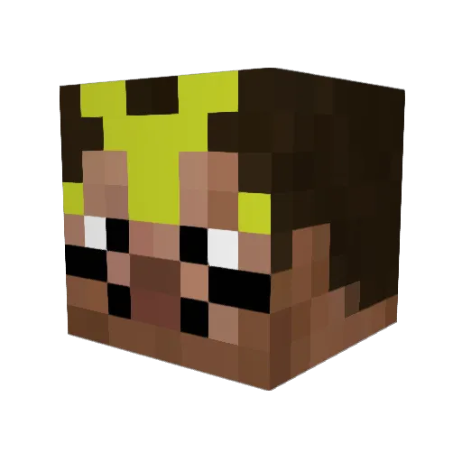 Laura_Play Minecraft avatar head, 3D render