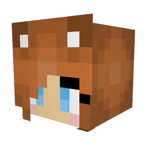 Lauraahh Minecraft avatar head, 3D render