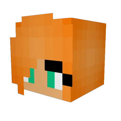 Lauracraft Minecraft avatar head, 3D render