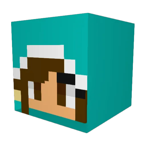 Lauracri Minecraft avatar head, 3D render