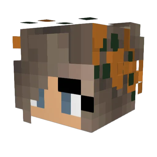 LaurennReko Minecraft avatar head, 3D render