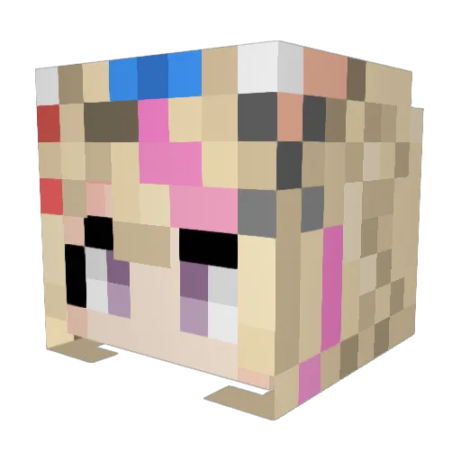 Laurnyaa Minecraft avatar head, 3D render