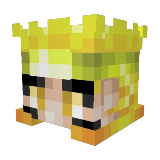 Lauseee Minecraft avatar head, 3D render