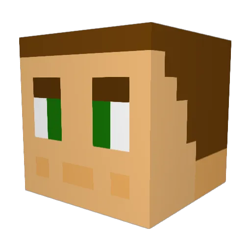 Lautinator Minecraft avatar head, 3D render
