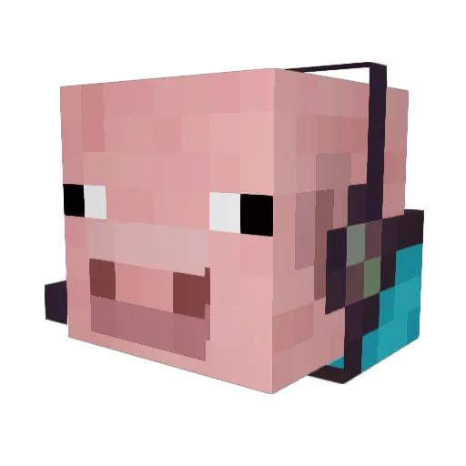 Lauzt1m Minecraft avatar head, 3D render