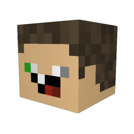 Lavacca Minecraft avatar head, 3D render