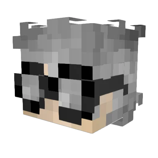 Lavaccona Minecraft avatar head, 3D render