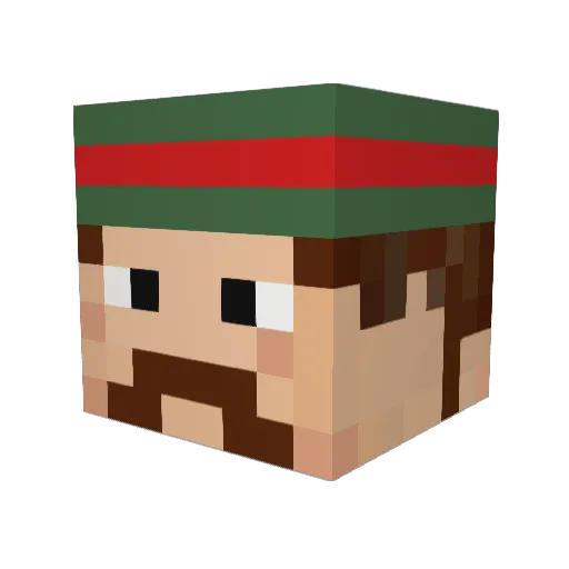 Lavacion Minecraft avatar head, 3D render