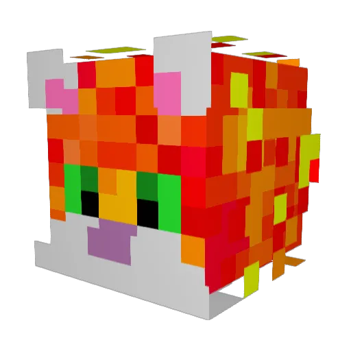 Lavakatze Minecraft avatar head, 3D render