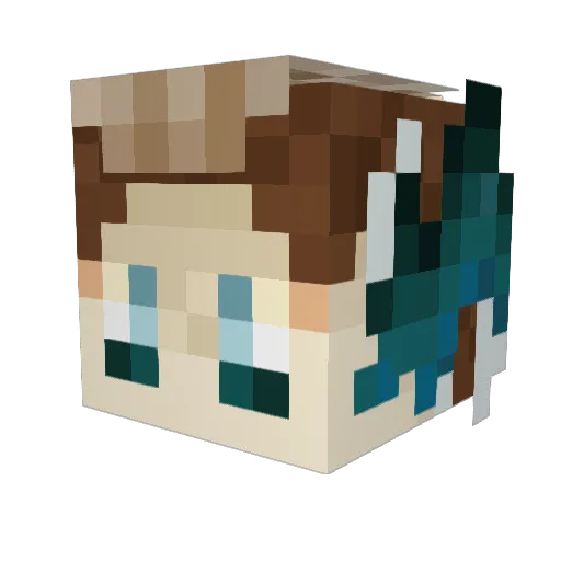 Lavenburns Minecraft avatar head, 3D render