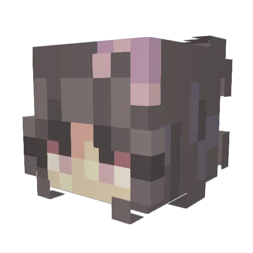 LavenderCute Minecraft avatar head, 3D render